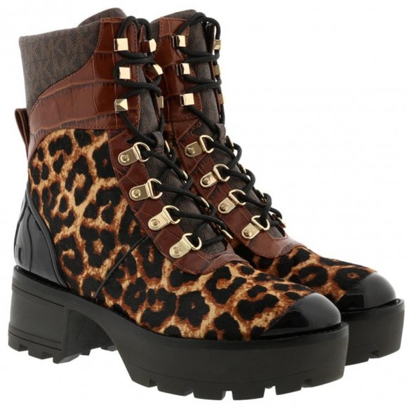 Michael Kors Shoes - Michael Kors Khloe Mixed-Media Combat Boot